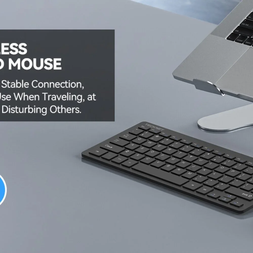 Mini Wireless Keyboard & Mouse Set – Bluetooth, Quiet Clicks